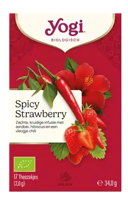 De Online Drogist Yogi Tea Spicy Strawberry Kruidenthee aanbieding