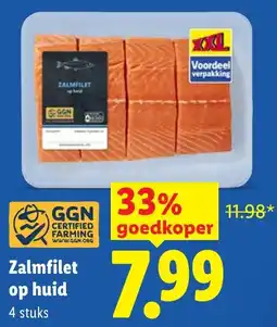 Lidl Zalmfilet op huid aanbieding