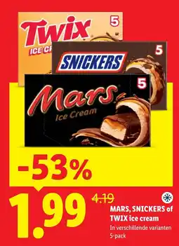 Lidl Mars, Snickers of Twix ice cream aanbieding