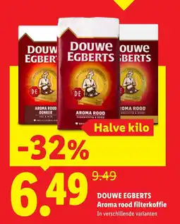 Lidl Douwe Egberts Aroma rood filterkoffie aanbieding