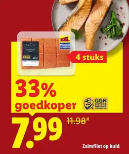 Lidl Zalmfilet op huid aanbieding