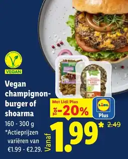 Lidl Vegan champignon-burger of shoarma aanbieding