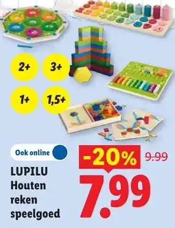 Lidl Lupilu Houten reken speelgoed aanbieding