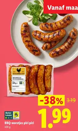 Lidl Scharrelkip BBQ-worstjes piri piri aanbieding