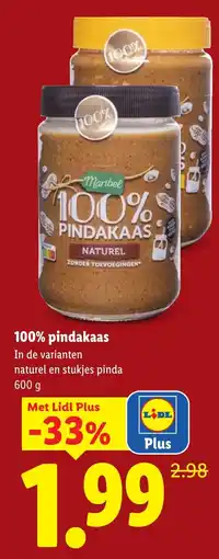 Lidl Maribël 100% Pindakaas aanbieding