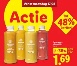 Lidl Verse sappen of smoothies aanbieding