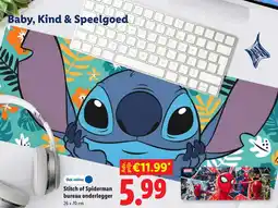 Lidl Stitch of Spiderman bureau onderlegger aanbieding