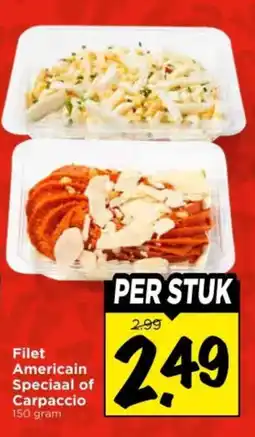 Vomar Voordeelmarkt Filet Americain Speciaal of Carpaccio aanbieding