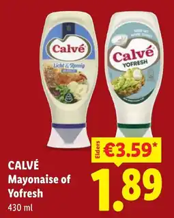 Lidl Calvé Mayonaise of Yofresh aanbieding