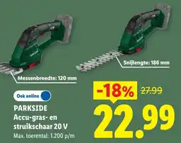 Lidl Parkside Accu-gras- en struikschaar aanbieding