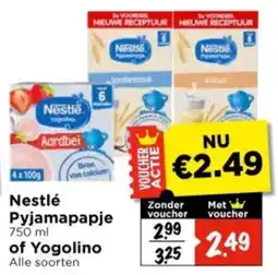 Vomar Voordeelmarkt Alle Nestlé Pyjamapapje of Yogolino aanbieding