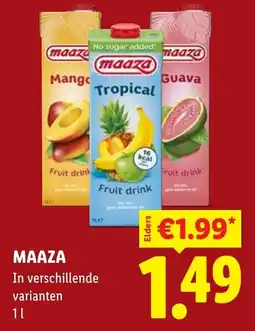 Lidl Maaza Fruit drink aanbieding