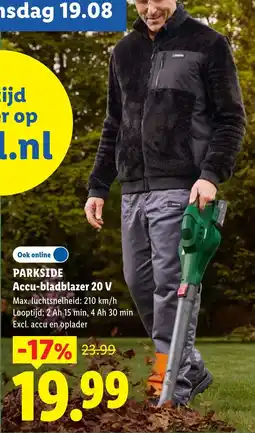 Lidl Parkside Accu-bladblazer 20 V aanbieding