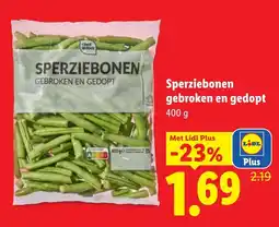 Lidl Sperziebonen aanbieding