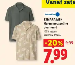 Lidl Esmara Men Heren mousseline overhemd aanbieding