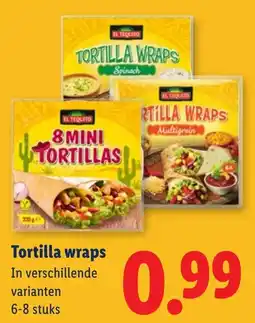 Lidl El Tequito Tortilla Wraps aanbieding