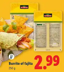 Lidl El Tequito Burrito of fajita aanbieding