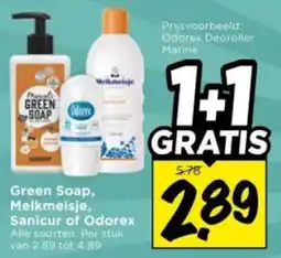 Vomar Voordeelmarkt Alle Green Soap, Melkmeisje, Sanicur of Odorex aanbieding