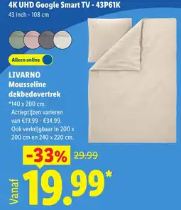 Lidl Livarno Mousseline dekbedovertrek aanbieding