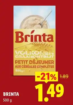 Lidl Brinta Volkoren Graanontbijt aanbieding