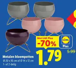 Lidl Metalen bloempotten aanbieding