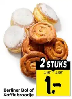Vomar Voordeelmarkt Berliner Bol of Koffiebroodje aanbieding