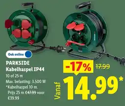 Lidl Parkside Kabelhaspel IP44 aanbieding