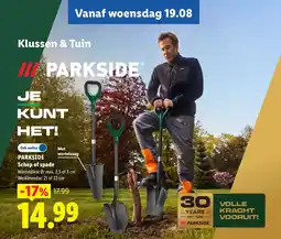 Lidl Parkside schep of spade aanbieding