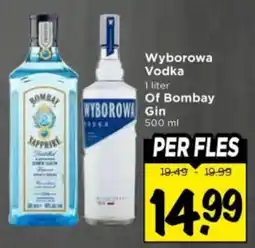 Vomar Voordeelmarkt Wyborowa Vodka of Bombay Gin aanbieding