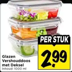 Vomar Voordeelmarkt Glazen Vershouddoos met Deksel aanbieding