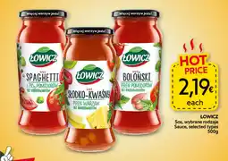Food Plus Łowicz Sos, wybrane rodzaje aanbieding