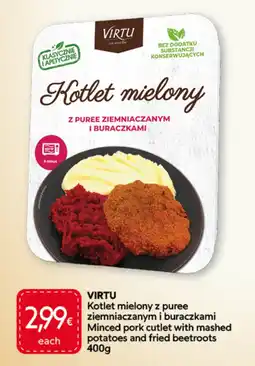Food Plus Virtu Kotlet mielony z puree ziemniaczanym i buraczkami aanbieding