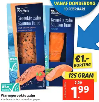 Lidl Warmgerookte zalm aanbieding