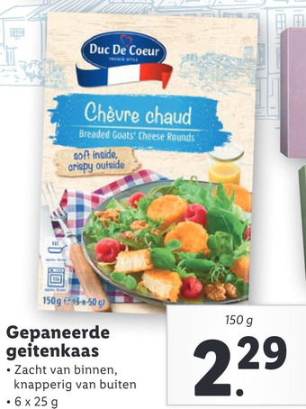 Lidl Gepaneerde geitenkaas aanbieding