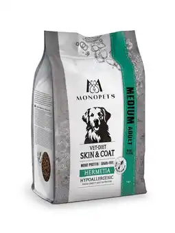 Pets Place Monopets Vet Diet Skin & Coat Medium Adult - Hondenbrokken - Insecten 2 kg aanbieding