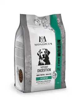 Pets Place Monopets Vet Diet Digestion Medium Adult - Hondenbrokken - Paard 2 kg aanbieding