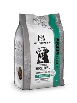 Pets Place Monopets Vet Diet Microbial Medium Adult - Hondenbrokken - Plant-based 2 kg aanbieding