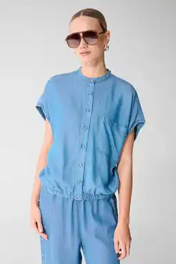 Wehkamp Shoeby blouse medium blue denim aanbieding