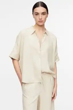 Wehkamp comma blouse met linnen beige aanbieding