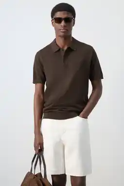 Wehkamp Mango Man regular fit polo - bruin aanbieding