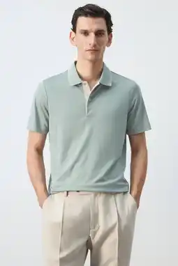 Wehkamp Mango Man slim fit polo - heldergroen aanbieding