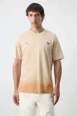 Wehkamp Mango Man regular fit tie-dye T-shirt - lichtbeige aanbieding