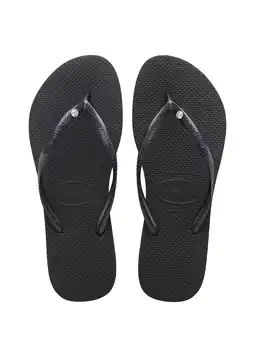 Wehkamp Havaianas Slim Crystal Sw II teenslippers met siersteen zwart aanbieding