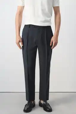 Wehkamp Mango Man regular fit pantalon - marineblauw aanbieding