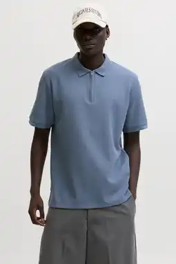 Wehkamp JACK & JONES ESSENTIALS regular polo met ingebreid patroon blauw aanbieding