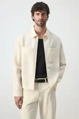 Wehkamp Mango Man zomerjas met linnen - naturel wit aanbieding