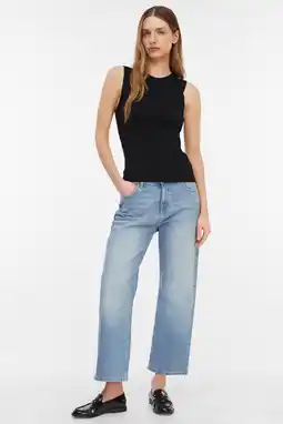 Wehkamp comma wide leg jeans medium blue denim aanbieding