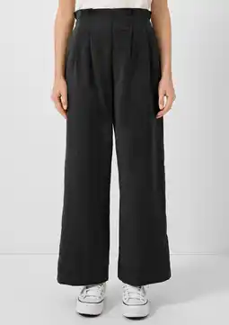 Wehkamp QS wide leg regularwaist broek zwart aanbieding