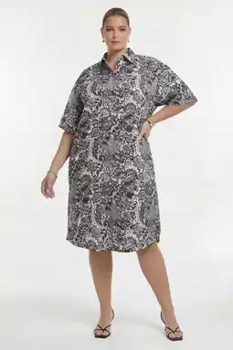 Wehkamp YOEK jurk Plus Size - grijs aanbieding