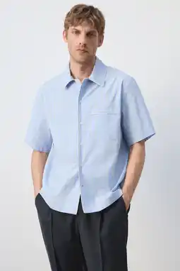 Wehkamp Mango Man regular fit gestreept overhemd - lichtblauw aanbieding
